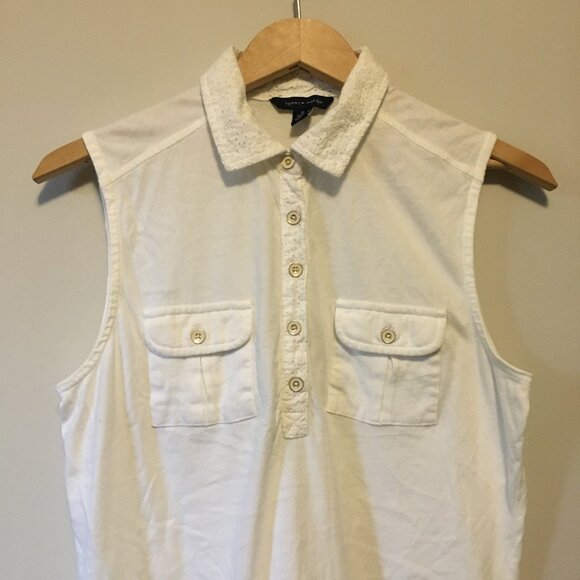 Tommy Hilfiger Preppy Cotton 1/2 Button Up Tank Top - Picture 3 of 14